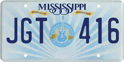 MS license plate JGT416