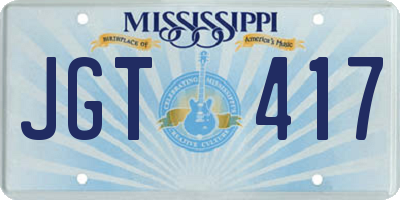 MS license plate JGT417