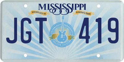 MS license plate JGT419