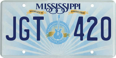 MS license plate JGT420