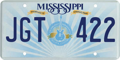 MS license plate JGT422
