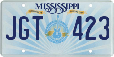 MS license plate JGT423