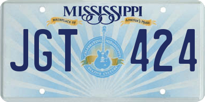MS license plate JGT424