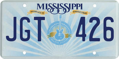 MS license plate JGT426