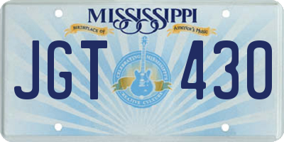 MS license plate JGT430