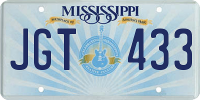 MS license plate JGT433