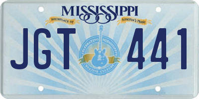 MS license plate JGT441