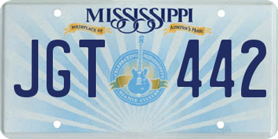 MS license plate JGT442