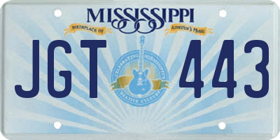 MS license plate JGT443