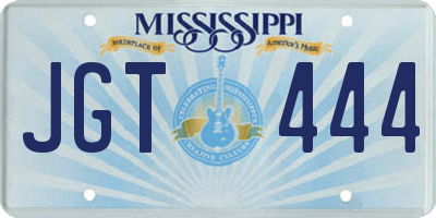 MS license plate JGT444