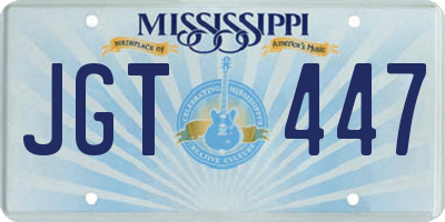 MS license plate JGT447