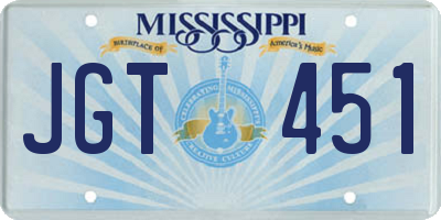 MS license plate JGT451