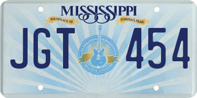 MS license plate JGT454