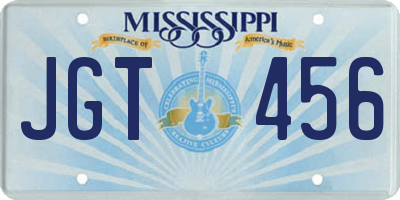 MS license plate JGT456