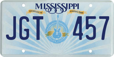 MS license plate JGT457