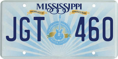 MS license plate JGT460