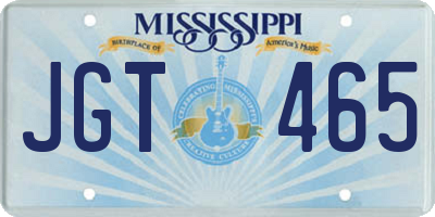 MS license plate JGT465