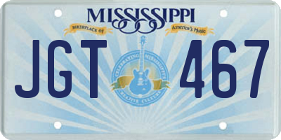 MS license plate JGT467