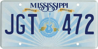 MS license plate JGT472