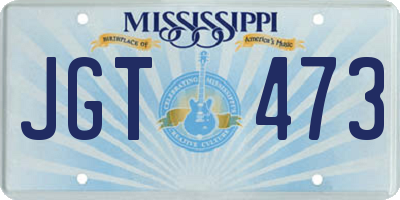MS license plate JGT473