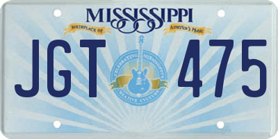 MS license plate JGT475