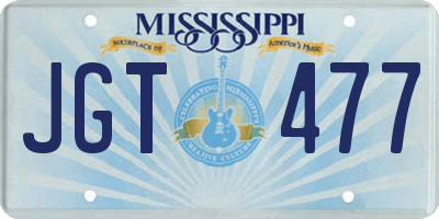 MS license plate JGT477