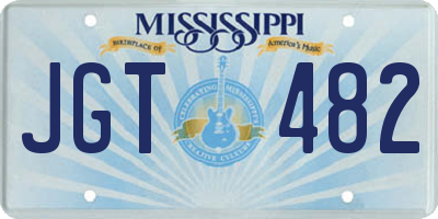MS license plate JGT482