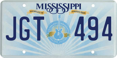 MS license plate JGT494