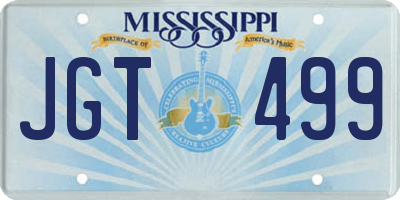 MS license plate JGT499