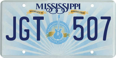 MS license plate JGT507