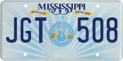 MS license plate JGT508