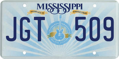 MS license plate JGT509