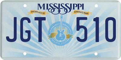 MS license plate JGT510
