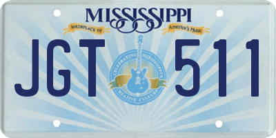 MS license plate JGT511