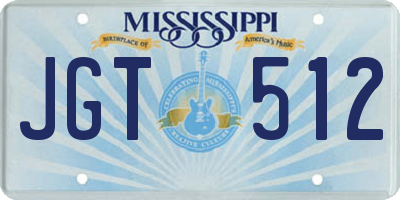 MS license plate JGT512