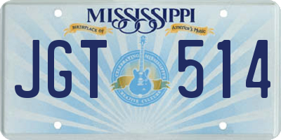 MS license plate JGT514