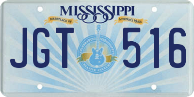 MS license plate JGT516