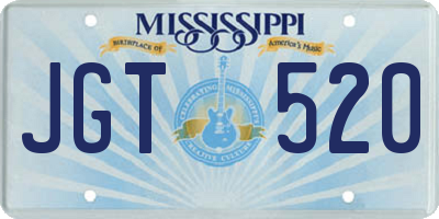 MS license plate JGT520