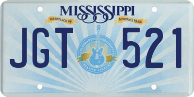 MS license plate JGT521