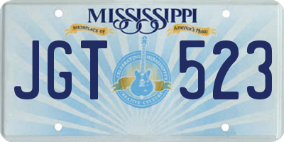 MS license plate JGT523