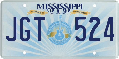MS license plate JGT524
