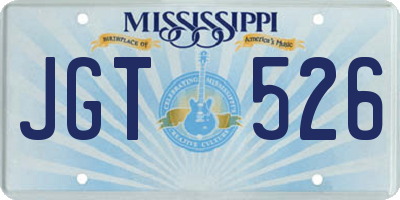 MS license plate JGT526