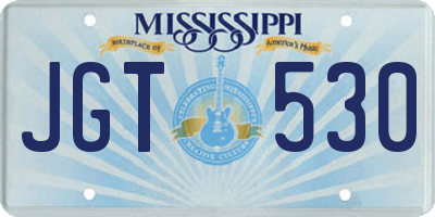 MS license plate JGT530