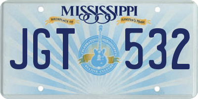 MS license plate JGT532
