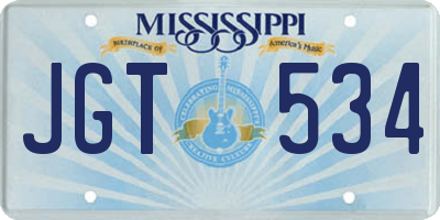 MS license plate JGT534