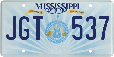 MS license plate JGT537