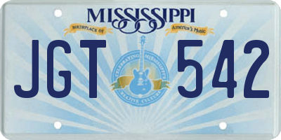 MS license plate JGT542
