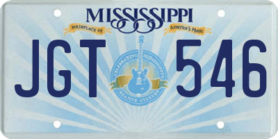 MS license plate JGT546