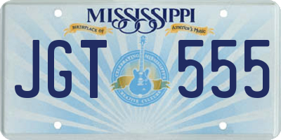 MS license plate JGT555