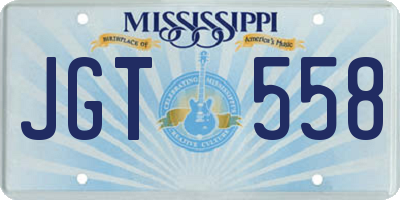 MS license plate JGT558